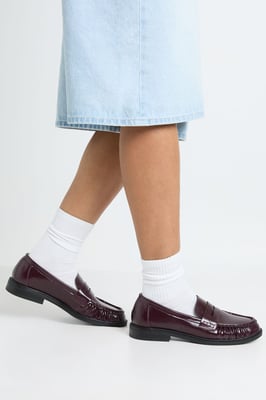 Patent Ruched Loafers