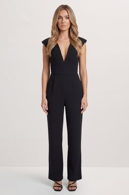 Tailored Pleated Structured Jumpsuit