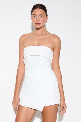 Bandeau Fold Over Button Skort Playsuit