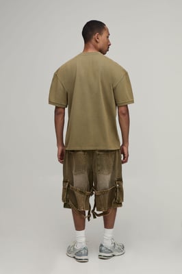 Parachute Extreme Washed Multi Cargo Ripped Shorts