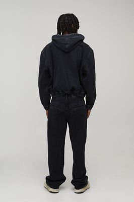 Vintage Wash Western Denim Hoodie