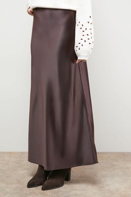 Bias Cut Satin Maxi Skirt