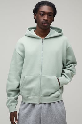 Boxy Zip Through Hoodie