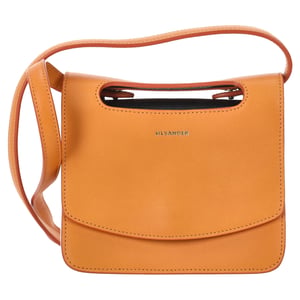 Jil Sander Flap Crossbody Tas in Oranje Leer