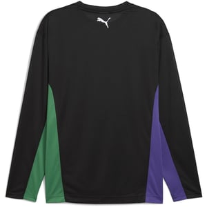 Men's Puma Hoopaverse Shooting Long Sleeve Performance Gym Top in Black