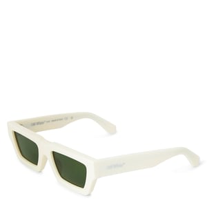 Accessories Off White Manchester 53 Rectangle Full Rim Sunglasses in White - Green