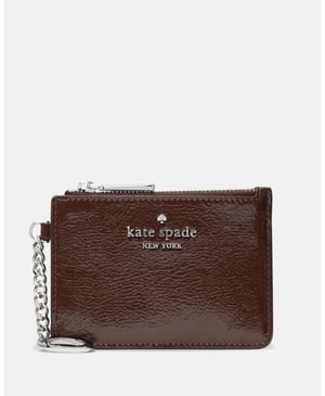 Shiny Leather Key Ring Card Holder