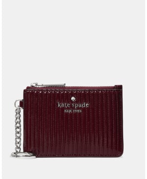 Shiny Quilted Key Ring Card Holder