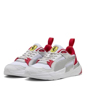 Boys Puma Kids Ferrari Trinity 2 Low Top Trainers in White-Rosso C