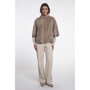 Rino & Pelle Faux fur cape taupe