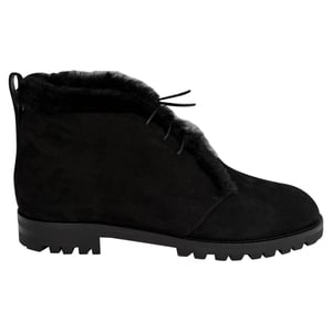 Manolo Blahnik Mircus Ankelboots i Svart Mocka