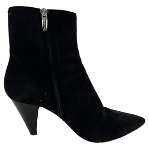 Gianvito Rossi Connie Heeled Ankle Boots in Black Suede
