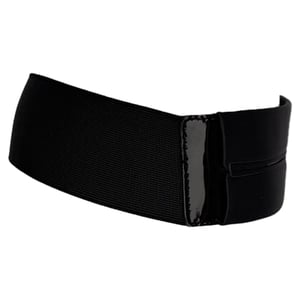 Lanvin Wide Waist Belt in Black Satin