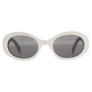 Celine Triomphe CL40194U solglasögon med ovala bågar i vitt acetat