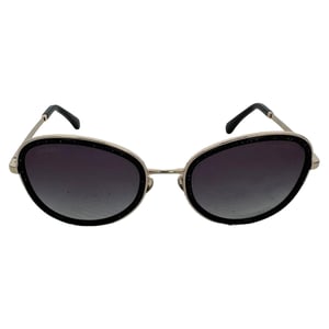 Chanel Gradient Crystal Round Glasses in Black Metal