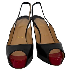 Christian Louboutin No Prive Slingback Pumps in Black Leather