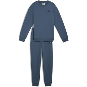 Boys Puma Kids Elevated Relaxed Crew Fleece Tracksuit in Dark Indigo