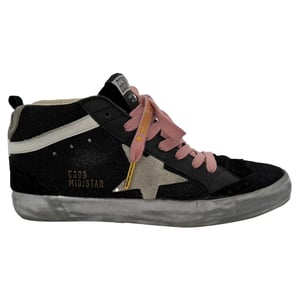 Golden Goose Mid-Star Hoge Sneakers in Zwart Suède