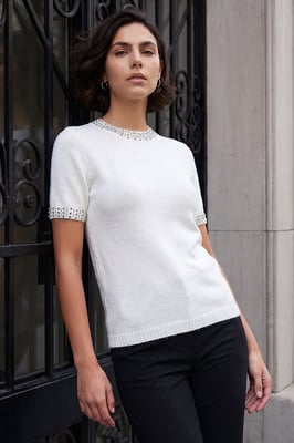 Embellish Trim Knit Jumper