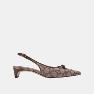 Bow Slingback Heel In Signature Jacquard