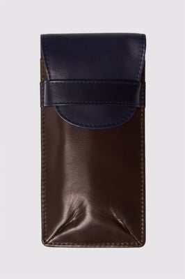 Leather Glass Case in Dark Red