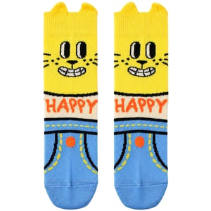 Happy Socks 1-Pack Yellow Cat Logo