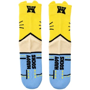 Happy Socks 1-Pack Yellow Cat Logo