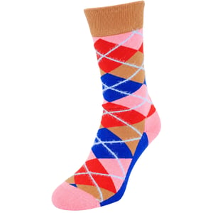 Happy Socks 1-Pack Pink Argyle Pattern
