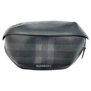 Burberry Sonny Check Waist Bag in Black Leather