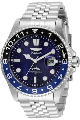 Invicta Pro Diver 35130 Herenhorloge - Quartz Uurwerk - Roestvrij Staal met Blauwe Wijzerplaat - 43 mm