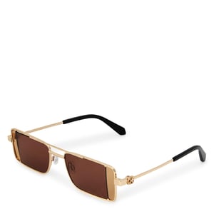 Accessories Off White Cortez Rectangle Sunglasses in Gold - Brown