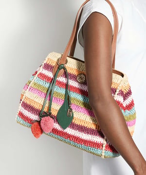 Dune Accessories Devotedly - Raffia Double Grab Handle Tote Bag
