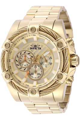 Invicta Bolt 49815 Herrklocka - Kvartsurverk - Rostfritt Stål med Guldskiva - 52 mm
