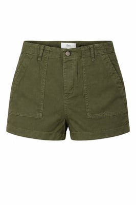 Khaki Denim Utility Shorts