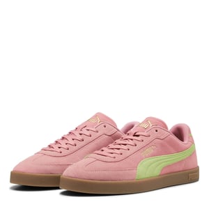 Women's Puma Round Toe Low Top Flat Heel Sneakers in Pink/Yellow