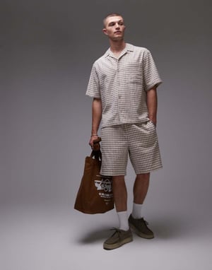 Topman rutiga shorts i sten