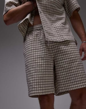 Topman rutiga shorts i sten