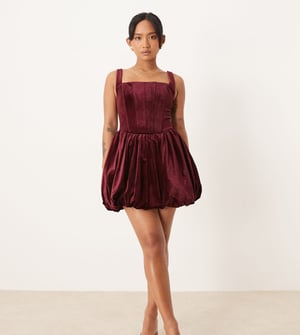 Forever New Petite structured hem mini dress in red