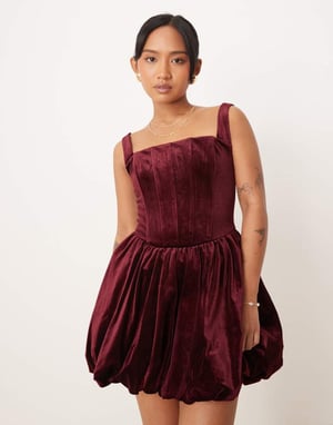 Forever New Petite structured hem mini dress in red