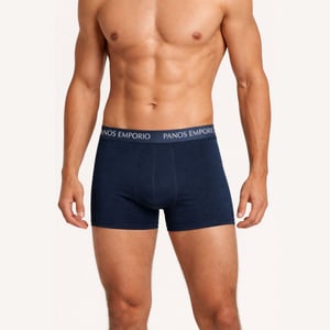 Three pack base bamboo boxer in blue and red with elastic waist