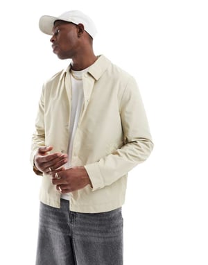 ASOS DESIGN lätt coachjacka i sten