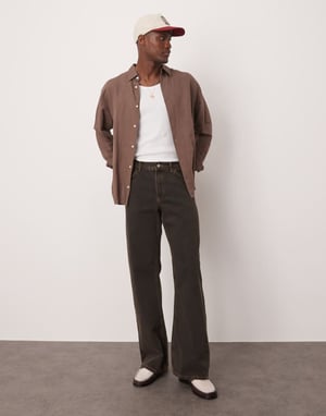 ASOS DESIGN vida flare jeans i brun tvätt