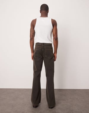 ASOS DESIGN vida flare jeans i brun tvätt