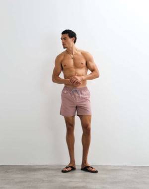 Brave Soul textured swim shorts in pink