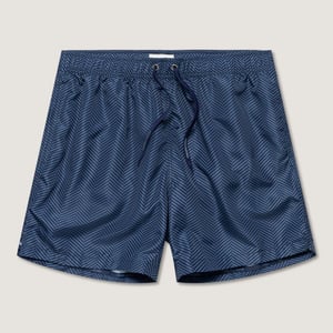 Luxe swimshort herringbone in dark blue with upper back pocket