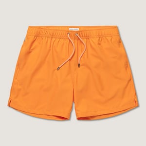 Classic solid swimshorts in blazing orange with front tie string