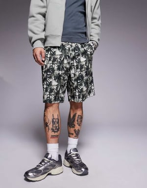 Armani Exchange shorts in green palm print