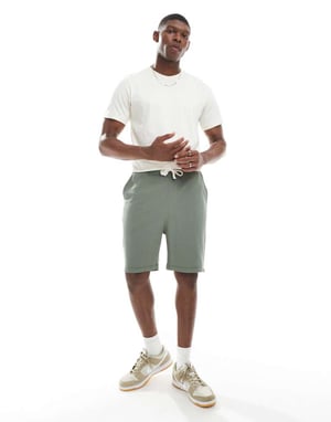 ASOS DESIGN överdimensionerad våfflat texturerad shorts i grön