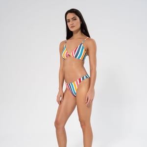 Stripe nefeli medium coverage bikini bottom in multi stripe colour