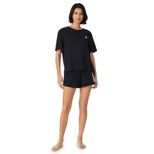 DKNY Cotton Logo Boxer Sleep Set, Black
